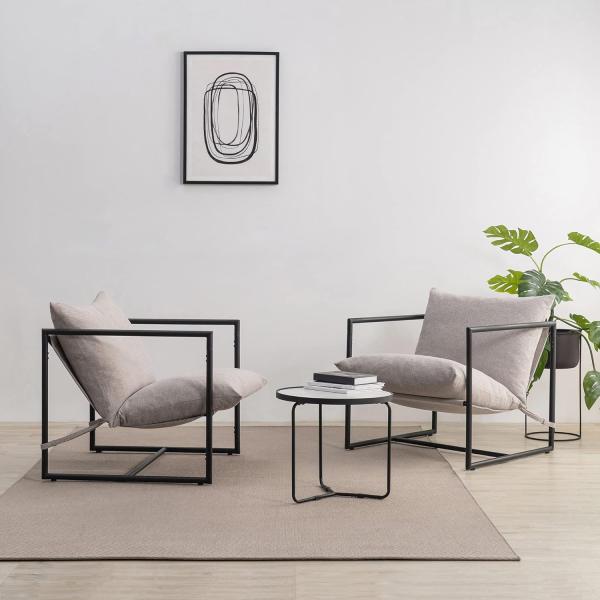 Living Room Armchair Europe Metal Frame Fabric Cushion European Hotel Waiting Room Chairs