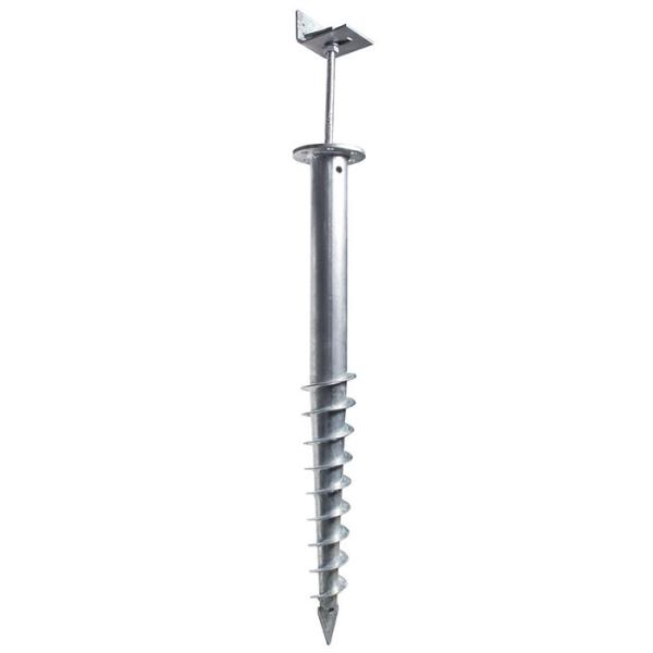 Solar Mounting System Foundation Anti - Corrosion Ground Screw Piles 1800L*76Dmm Hot Dipped Galvanized Spiral Shape