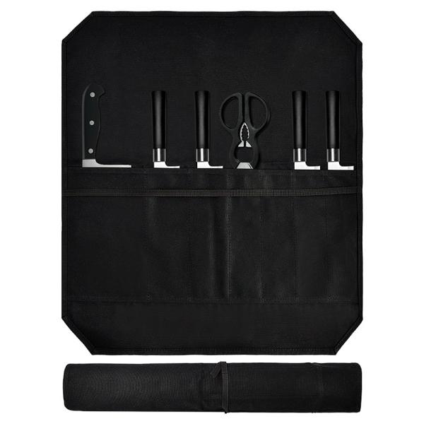 Waxed Canvas Knife Roll Bag Chef Cutlery Holder Pouch Protectors 16.9x22