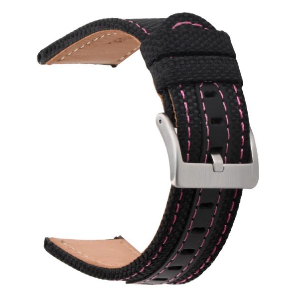 A correia de relógio de couro impermeável de nylon de Oxford une de duas partes ajustável de 24mm