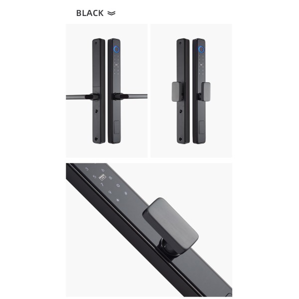 Stainless Steel European Standard Smart Lock Outdoor Waterproof Fingerprint Lock Narrow Frame Door Aluminium Alloy Door Lock
