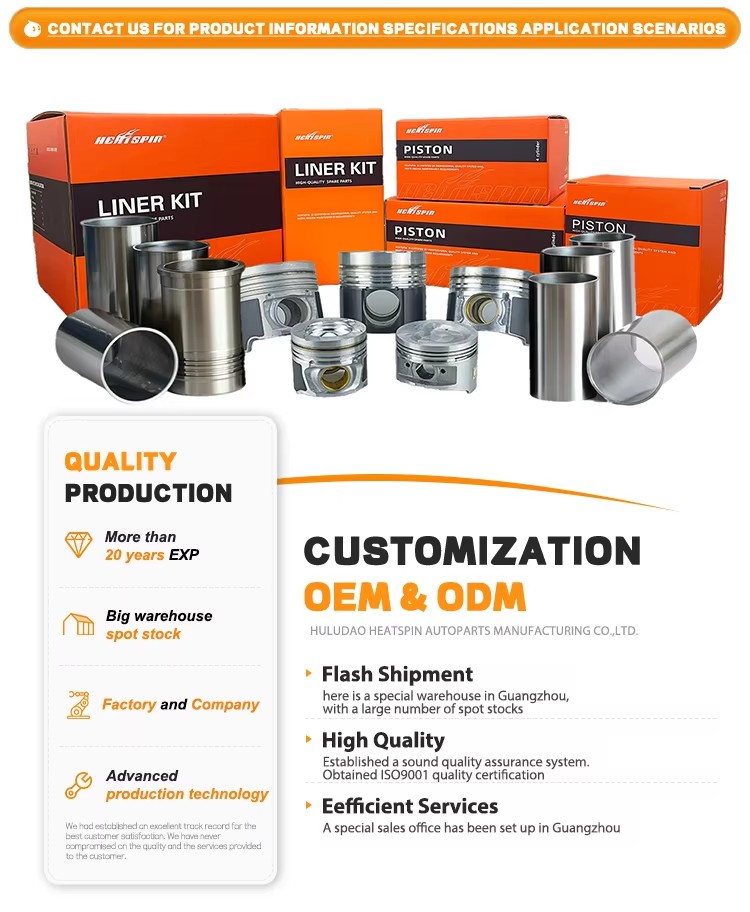 TF01-11-SA0 Heatspin Piston Set with Pin & Clips for T4000 Truck Diesel Engine 105.5mm OD Alfin Insert 1 Year Warranty