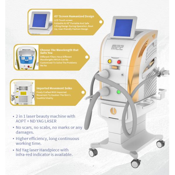 Laser Hair Removal Ipl M22 E-Light Two Handles Nd Yag Laser Machine
