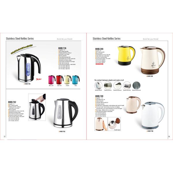 Stainless Steel Electric Kettle for Hotel Portable Water Kettle 1.6-2.0L Capacity