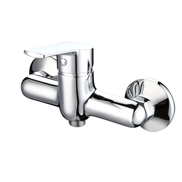 Polished Wall Mounted Bathtub Mixer Faucet Single Lever Erosion Resistant
