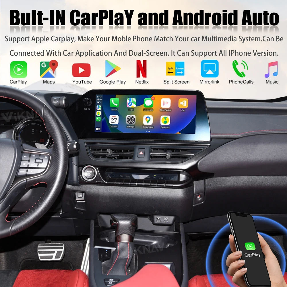 Интерфейс Carplay Car Video Для LEXUS UX 2019-2021 Интерфейс системы Android с сенсорной панелью экрана и 360 AHD ((128GB)
