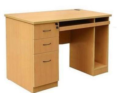 Water Resistant Particle Board Desk , No Ratten Plain Solid Wood Office Table