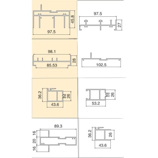 Sliding T3 Aluminium Alloy Door And Window Frame Profiles