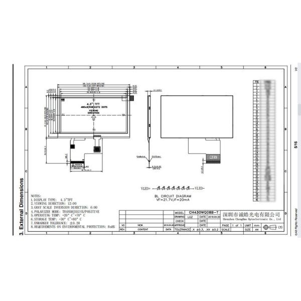 480x272 Резистивный сенсорный экран 4.3 дюйма с интерфейсом RGB