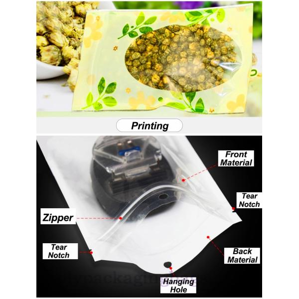 Recyclable CPP Clear Plastic Zipper Bag With Tear Notch