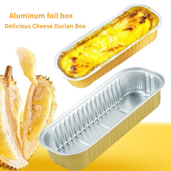 Sample Freely Provided Golden Aluminum Foil Lunch Box for Durian Take-out Packaging