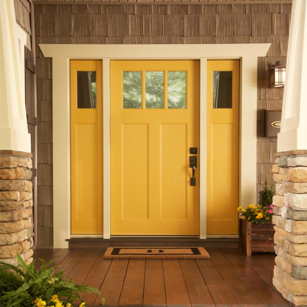 Single Leaf Solid Wood Doors , Solid Oak Glass Doors For Villa / Apartment