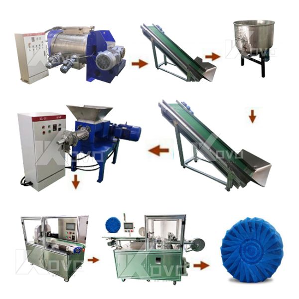 Blue Bubble Toilet Block Making Machine Automatic Toilet Bowl Cleaner Block Machine