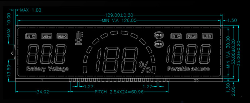Transmissive Negative VA Full-Color LCD Display with Pin Interface for Energy Storage & Inverter Applications