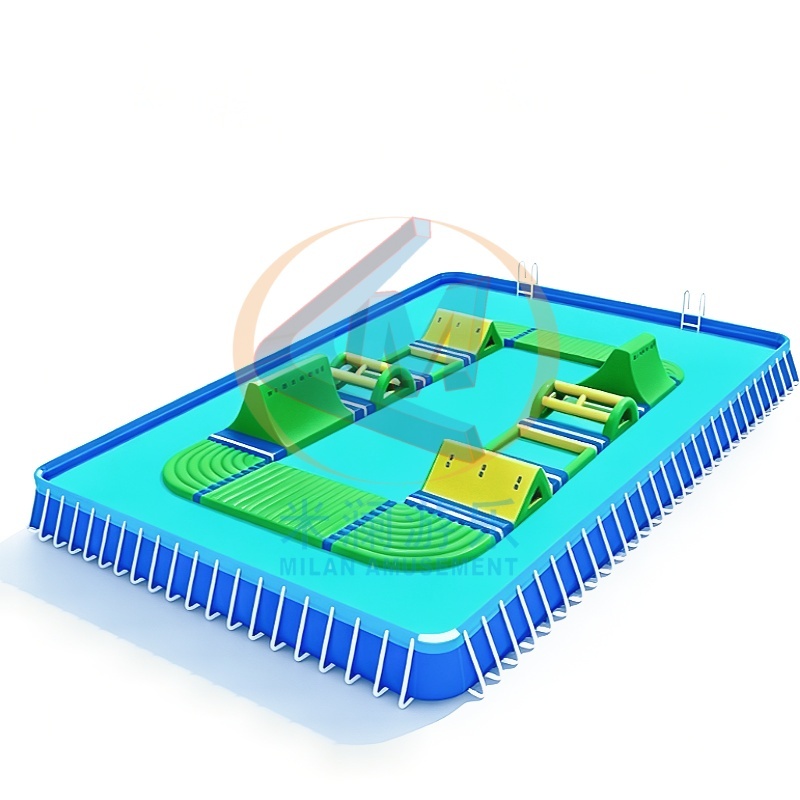 Commercial Metal Frame Pool – Heavy-Duty Steel Frame with Inflatable Park for Water Park & Amusement