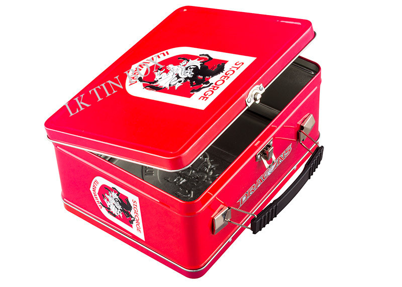 Custom Printed Rectangular Tin Lunch Box With Embossing , Metal Lunch Boxes For Kids