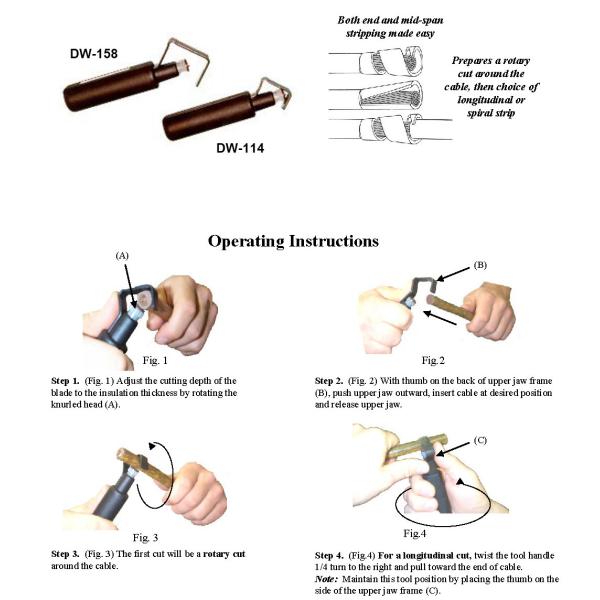 Стриппер волоконно-оптического кабеля для 4,5-29 мм круглых кабелей 138 мм