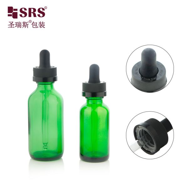 BOS003 20/400 Cosmetic Dropper Assembly Gold Metal Aluminum Collar Rubber Bulb Glass Pipette Dropper Accessories