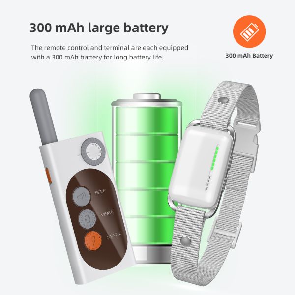 Waterproof IP67 Rechargeable Eco-Friendly Nylon Fashion Plastic 1000m Remote Control Dog Training Collar Shock-Free Vibration