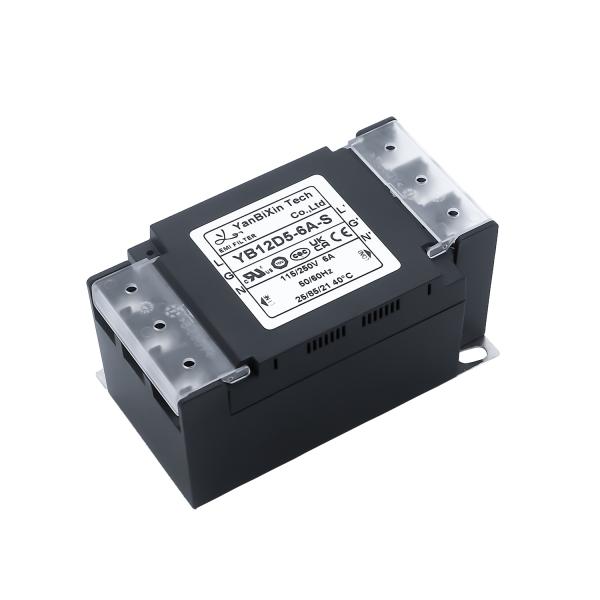 YBX Новый тип однофазного фильтра безопасный пластиковый корпус EMI/EMC фильтр с крышкой терминального блока