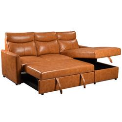 Extendable Modern Leather Sofa Anti Scratch Multiscene Wear Resistant