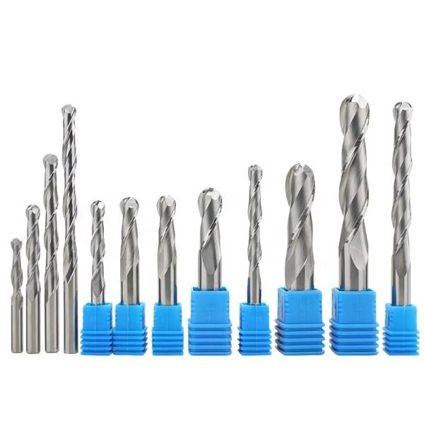 Manufacturing Production Solid Carbide 2 Flutes 3d Wood Carving Bitend Mill  Ball Nose Wood   Cnc High Hardness Machine Tool