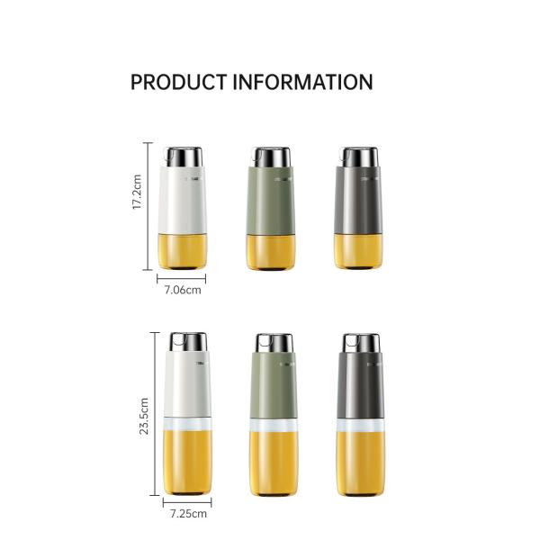 280ml 500ml Kitchen Glass Auto Flip Oil Dispenser Cooking Leakproof No Drip Stainless Steel Cap Oil Container Soy Sauce Bottle