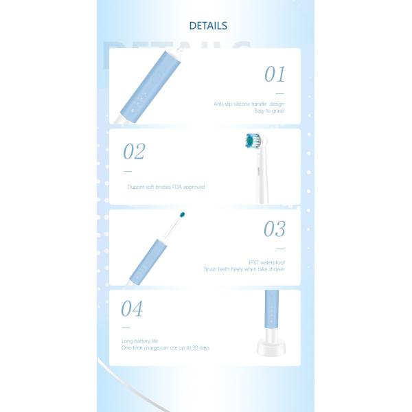 Батарея электрической зубной щетки 1200mAh OEM 360 вращая