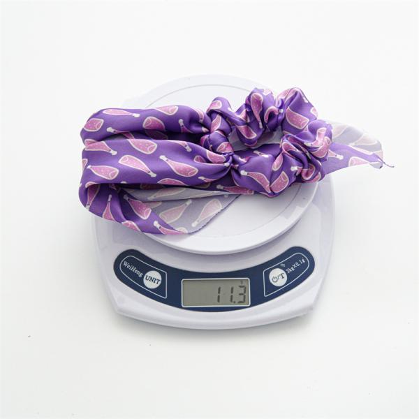 Periwinkle blue ribbon Spring headbands scrunchies lady girls satin Headpiece Printed headstring hair accessories