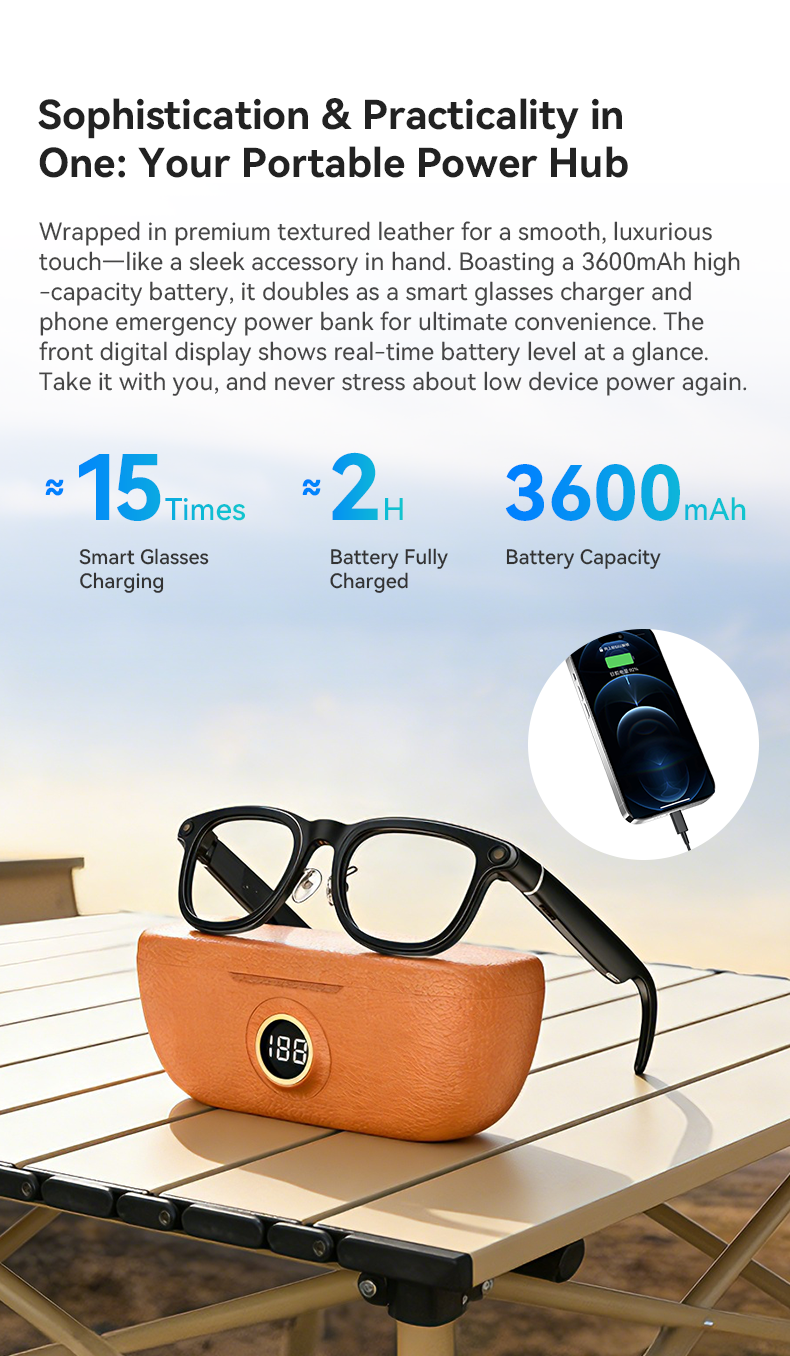 AI Smart Glasses with Bluetooth V53 Seamless Wireless Data Transfer and Device Pairing X01