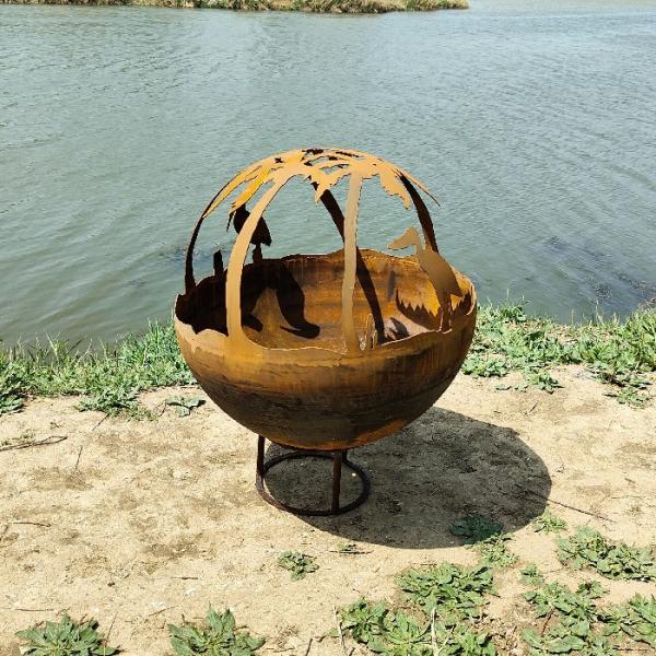 weathering steel Outdoor Wood/Gas Steel Fireplace Assembly Required