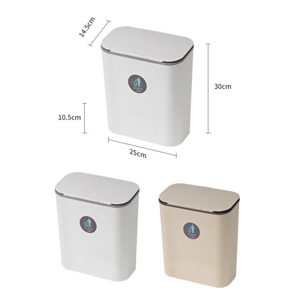 Rolling Cover Type Wall Mounted Storage Bucket Garbage Can Plastic Rubbish Waste Bin