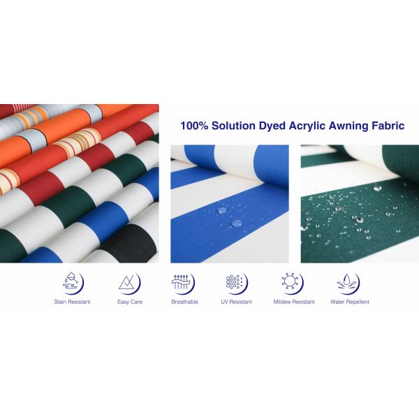 100% Acrylic Waterproof UV-Resistant Outdoor Shade Fabric for Durable Awning Solutions