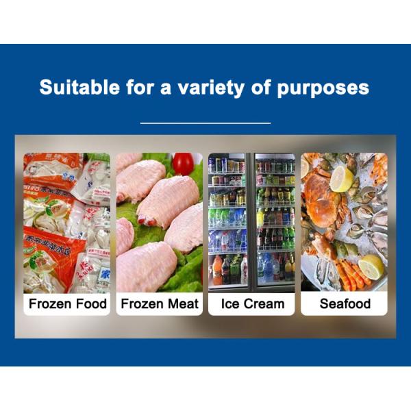 Нержавеющая сталь -22°C Вертикальный коммерческий дисплейный морозильник с тремя дверями