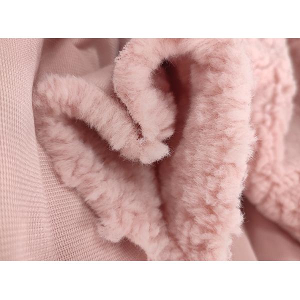 Pink Polyester Sherpa Fleece Fabric 445 Gsm Winter Warm Thick Blanket