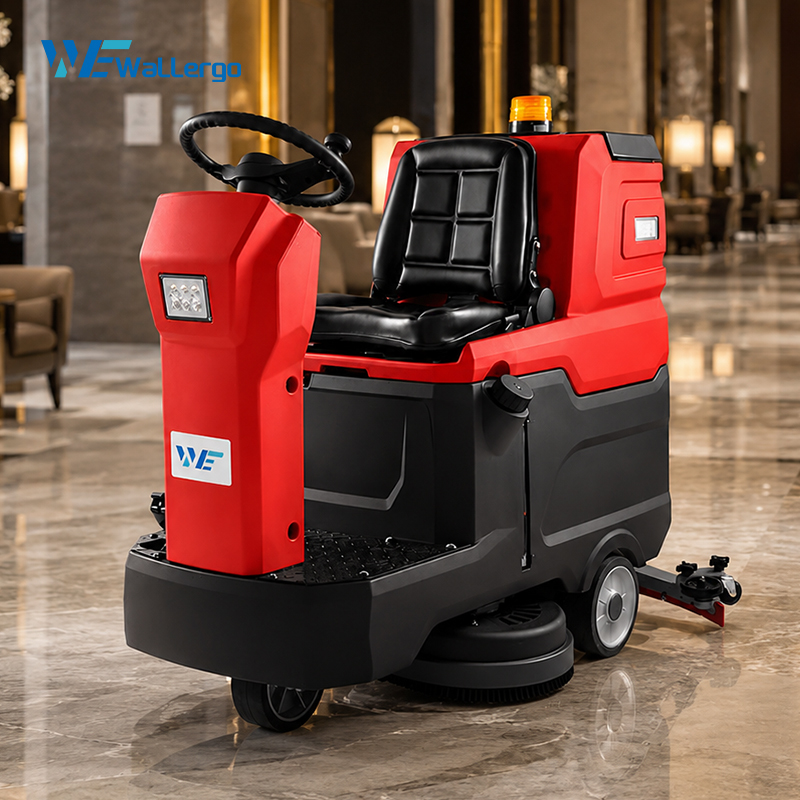 Commercial Electric Ride-on Cleaning Machine School Canteen Tiles Floor Scrubber
