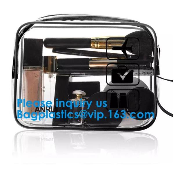 Travel Luggage Pouch Custom Clear Transparent PVC Travel Toiletry Bag Make Up Cosmetic Bag /Wash Bag/Zipper bag