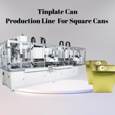 Máquina Combinada para Latas Cuadradas de 18 Litros con Costura Inferior y Superior