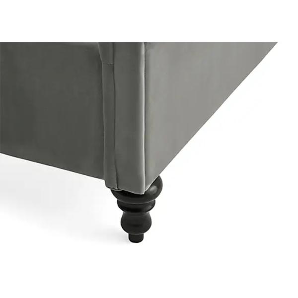 Classic Upholstered Sleigh Bed Frame With Vertical Stitching Design