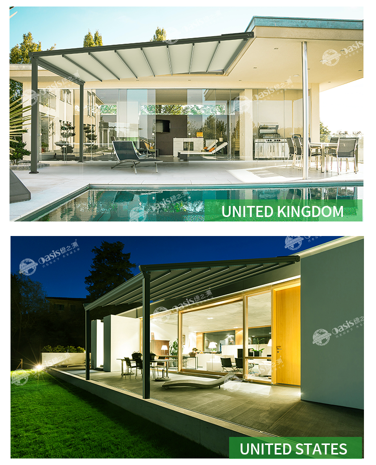 High-End Lightweight Aluminum Frame Awning Quick-Setup Adjustable Sunshade for Outdoor Use Retractable Awning