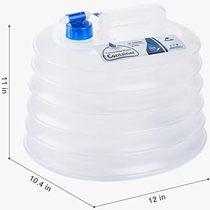 Gallon Premium Collapsible Water Containers: Large Capacity Food - Grade LDPE, BPA - Free, Ultimate For Camping & Hiking. With A Patented Leak - Proof Faucet Design