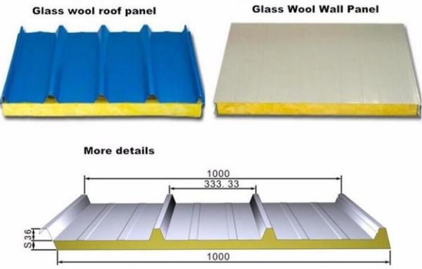 Sound / Fire Proof Insulated Sandwich Panel Wall Boards 30 - 45kg Density