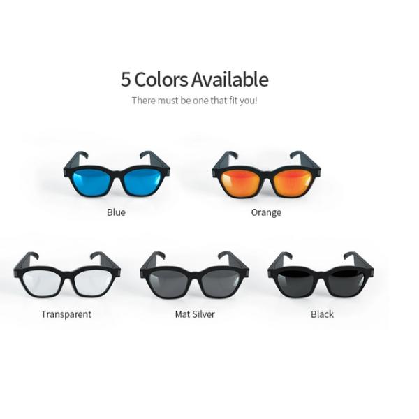 IPX4 Water Resistance Intelligent Polarized Sunglasses Black Frame Gray Lenses