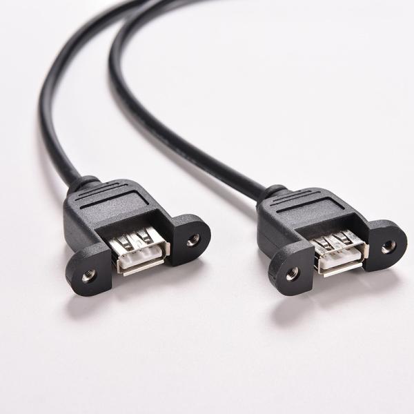30cm Motherboard Internal 9pin Pitch 2.54mm to Dual Port USB 2.0 A Female Screw Lock Panel Mount Cable