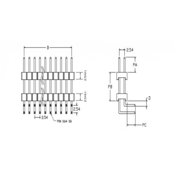 40 Pin Pitch 2.54mm Break Away Male Female Headers Board To Board