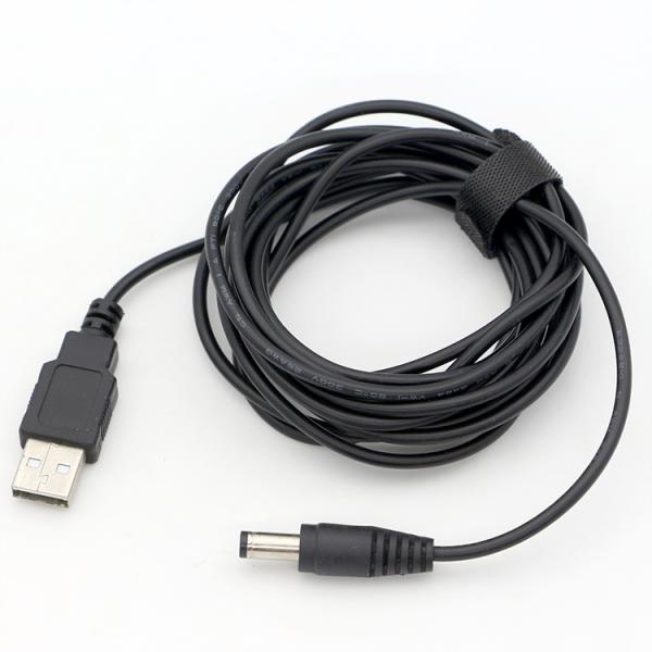 Custom 1m 5.5x2.1mm Barrel Jack USB to DC Power Cable