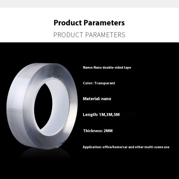 Custom Nano Strong Adhesive Double-Sided Tape Transparent Washable Removable Car Mount Acrylic Adhesive