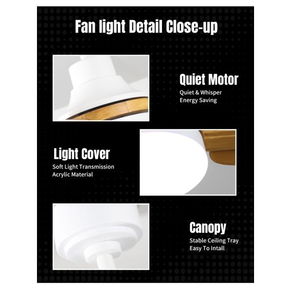 Ventiladores de techo directos de fábrica con luces y cuchillas ABS de motor BLDC 3CCT reversible para dormitorio y sala de estar