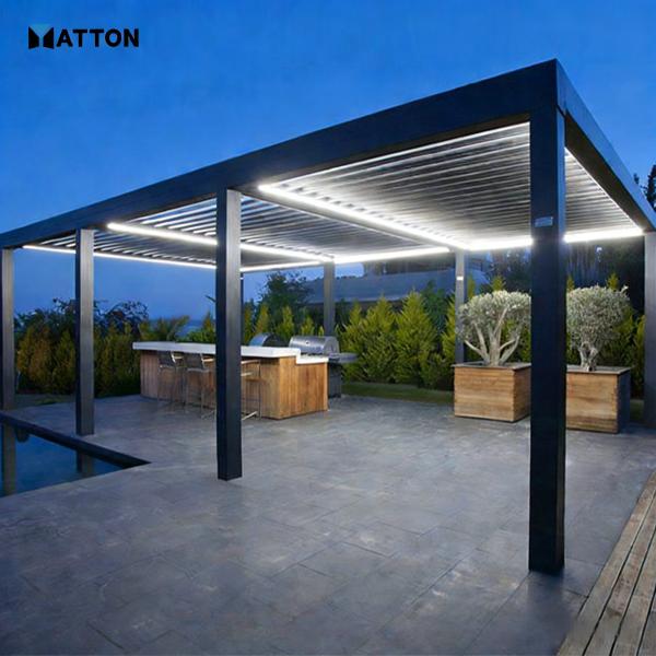 Custom Outdoor Garden Gazebo Aluminum Adjustable Pergola  Louvered Pergola  Gazebo Custom Patio
