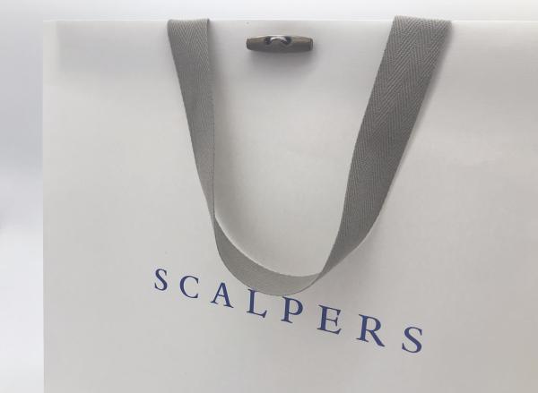 Corporate Retail Branded Carrier Bags With Own Logo , Branded Paper Bags with button closer
